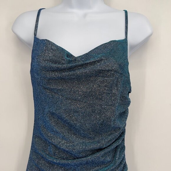 Lulus Blue Glitter Bodycon Mini Dress - Size XS - Picture 2 of 10